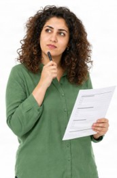 A woman thinking