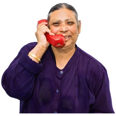 A woman on the telephone