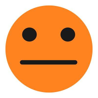 An emoji that is not happy or sad