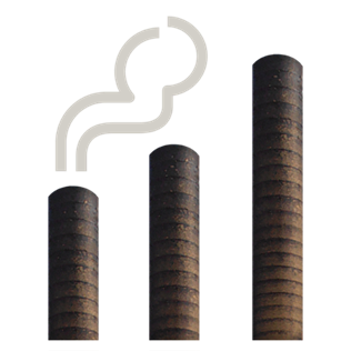 Industrial chimneys polluting the air