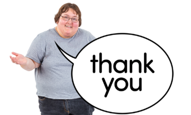 A lady saying thank you