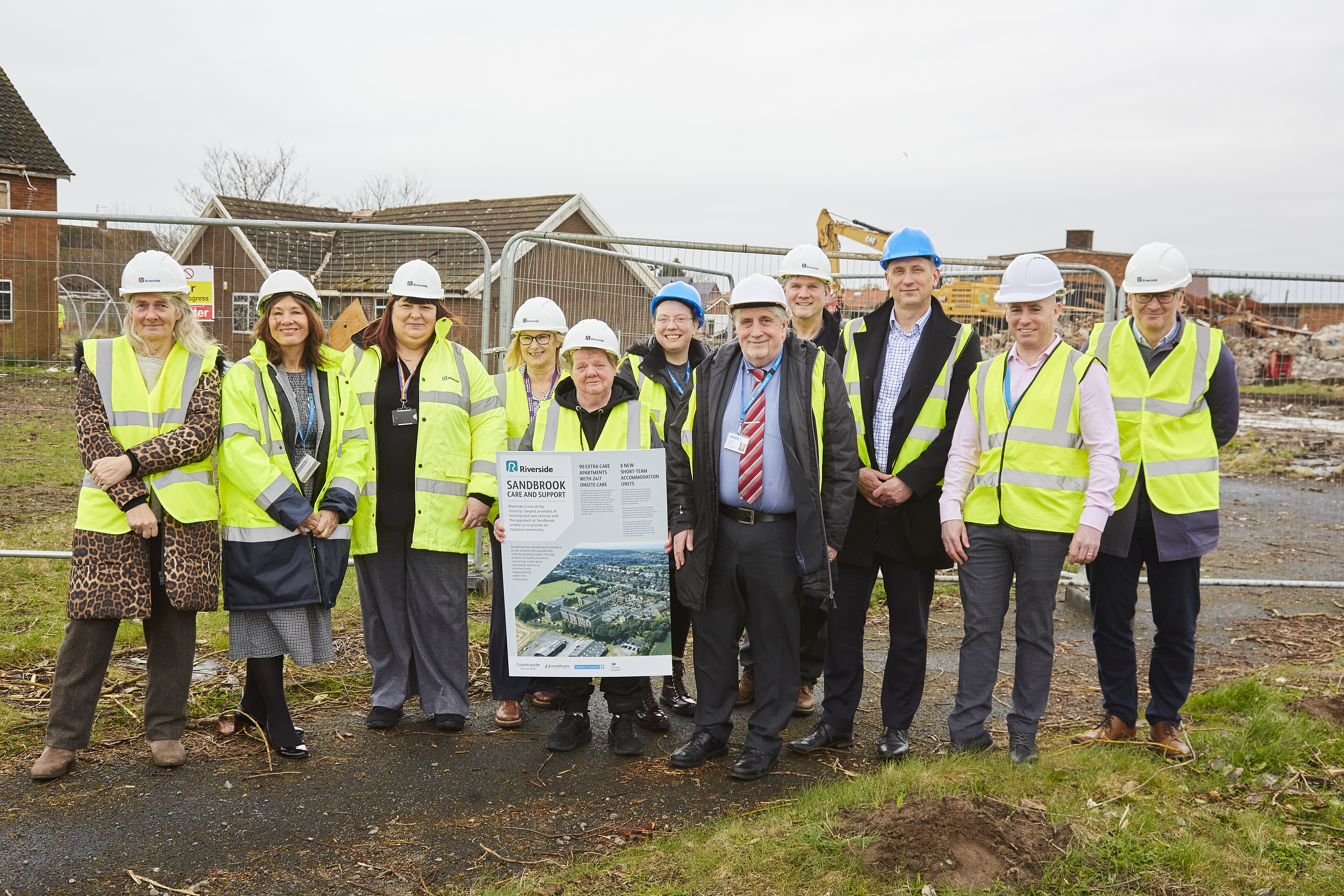 A group of people on a building site