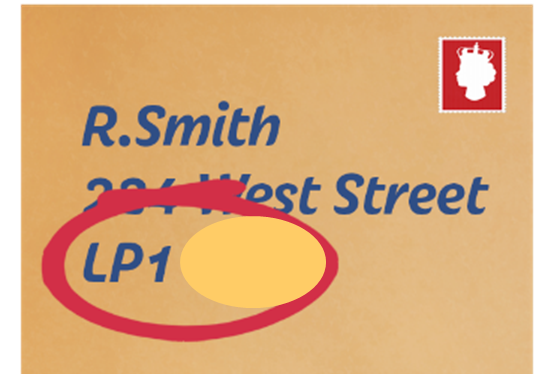 An example of a postcode