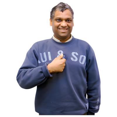 A man pointing to himself
