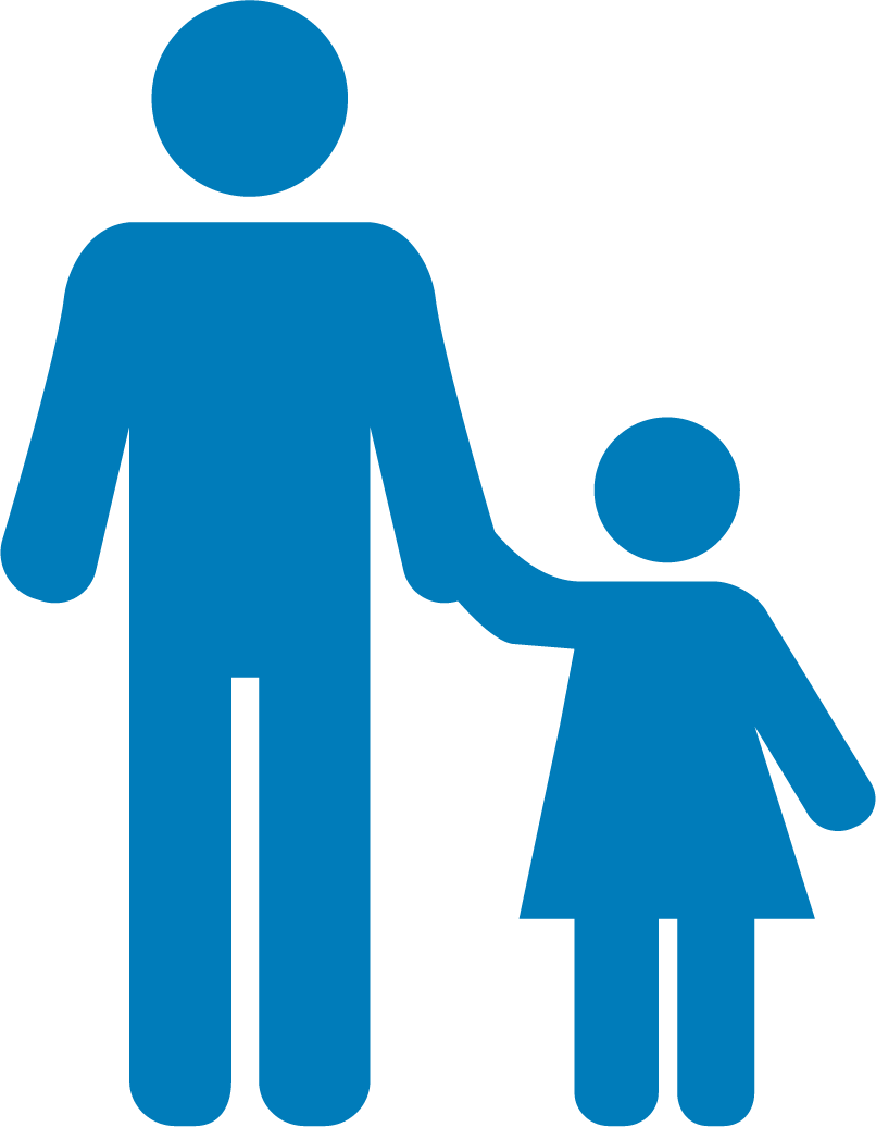 icon image of a adult and child holding hands